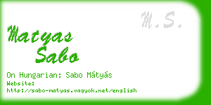 matyas sabo business card